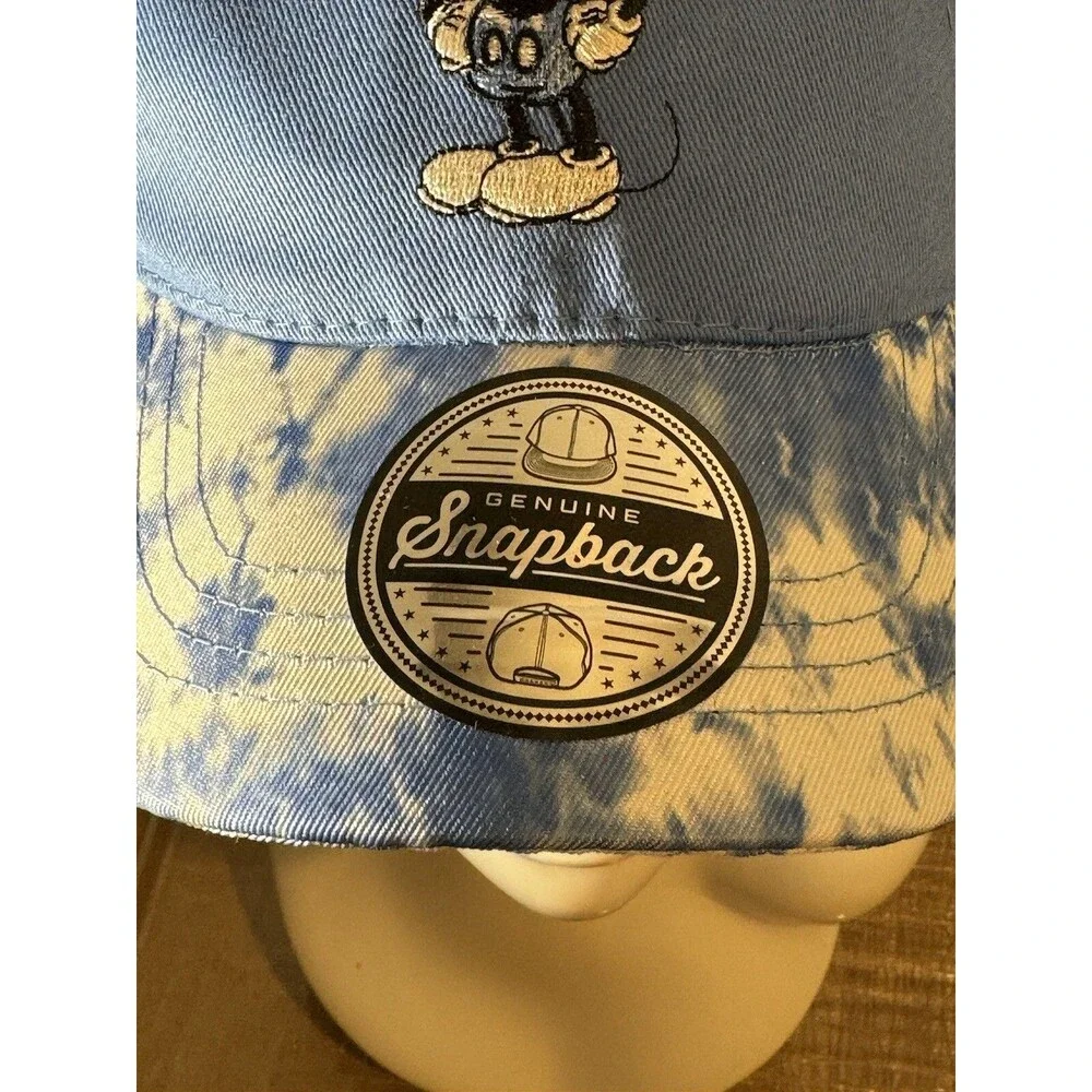 Genuine Snapback Mickey Mouse Blue tie dye Unisex Kids Hat adjustable NWT